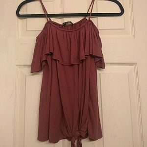 MED burgundy off the shoulder top